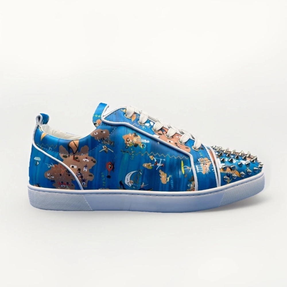 Christian Louboutin Louis Junior Spikes Odissey Print Size 45 NEW - Picture 1 of 12